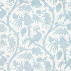 Scalamandre Balinese Peacock Linen Print Sky SC 000116575 Oriana Collection Multipurpose Fabric