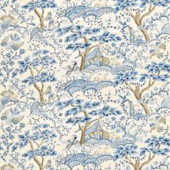 Scalamandre Kelmescott Hand Block Print Porcelain SC 000116590 Merchante Collection Multipurpose Fabric