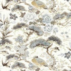 Scalamandre Shenyang Linen Print Parchment SC 000116601 Botanica Collection Multipurpose Fabric