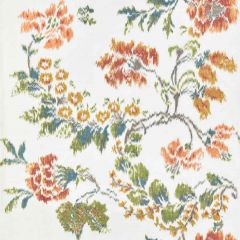 Scalamandre Kew Gardens Warp Print Multi On Ivory SC 000116611 Chinois Chic Collection Drapery Fabric