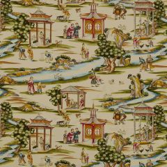 Scalamandre Shanghai Cotton Print Multi On Tea Stain SC 000216264 Multipurpose Fabric