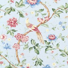 Scalamandre Orienteaux Rose & Blue On Glacier Blue SC 000216300M Multipurpose Fabric