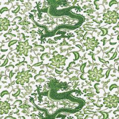 Scalamandre Chi'En Dragon Linen Print Jade SC 000216558 Oriana Collection Multipurpose Fabric