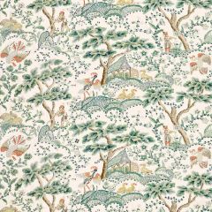 Scalamandre Kelmescott Hand Block Print Leaf On Ivory SC 000216590 Merchante Collection Multipurpose Fabric