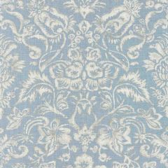 Scalamandre Mansfield Damask Print Bluestone & Silver SC 000216598 Modern Luxury Collection Multipurpose Fabric