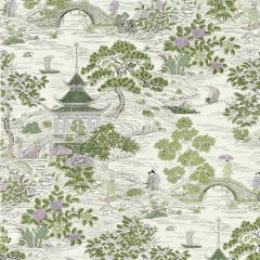 Scalamandre Satomi Hand Block Print Lavender & Citron SC 000216624 Pacifica Collection Multipurpose Fabric