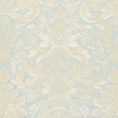 Scalamandre Elizabeth Damask Embroidery Aquamarine SC 000227086 Merchante Collection Multipurpose Fabric