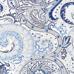 Scalamandre Malabar Paisley Embroidery Porcelain SC 000227124 Botanica Collection Multipurpose Fabric