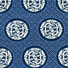 Scalamandre Dragon'S Fret Embroidery Midnight SC 000227215 Chinois Chic Collection Multipurpose Fabric