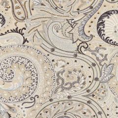 Scalamandre Malabar Paisley Embroidery Flax SC 000327124 Botanica Collection Multipurpose Fabric