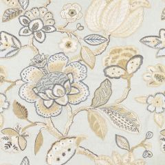 Scalamandre Coromandel Embroidery Mineral SC 000427126 Botanica Collection Multipurpose Fabric