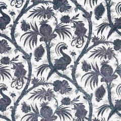 Scalamandre Balinese Peacock Linen Print Indigo SC 000516575 Oriana Collection Multipurpose Fabric