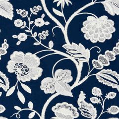 Scalamandre Kensington Embroidery Navy SC 000527151 Botanica Collection Multipurpose Fabric