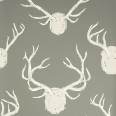 Lee Jofa Antlers Paper Grey 2017102-11 Lodge II Wallpaper Collection Wall Covering