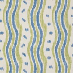 Lee Jofa Ikat Stripe Wp Blue / Lime 3531-523 Blithfield Collection Wall Covering