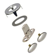 Common Sense® Turn Button Fastener Set - Cloth-to-Cloth (Nickel Plated) 0.68 inch Turn Button