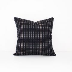 Indoor/Outdoor Sunbrella Esti Onyx - 18x18 Vertical Stripes Throw Pillow