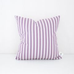 Indoor Clarke and Clarke Stowe Lavender - 18x18 Vertical Stripes Throw Pillow