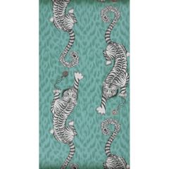 Clarke and Clarke Tigris Teal 010505 Animalia By Emma J Shipley For CandC Collection Wall Covering