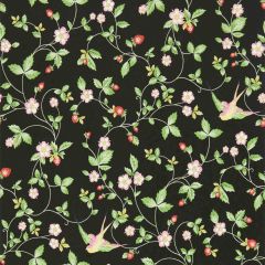 Clarke and Clarke Wild Strawberry Wp Noir 013504 Botanical Wonders Wallpaper Collection Wall Covering
