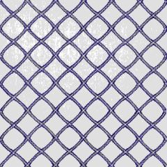 Thibaut Majuli Embroidery Navy on White W788706 Trade Routes Collection Multipurpose Fabric