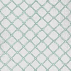 Thibaut Majuli Embroidery Aqua on Ivory W788709 Trade Routes Collection Multipurpose Fabric