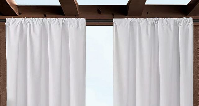 Rod Pocket Custom Outdoor Curtains with Sunbrella