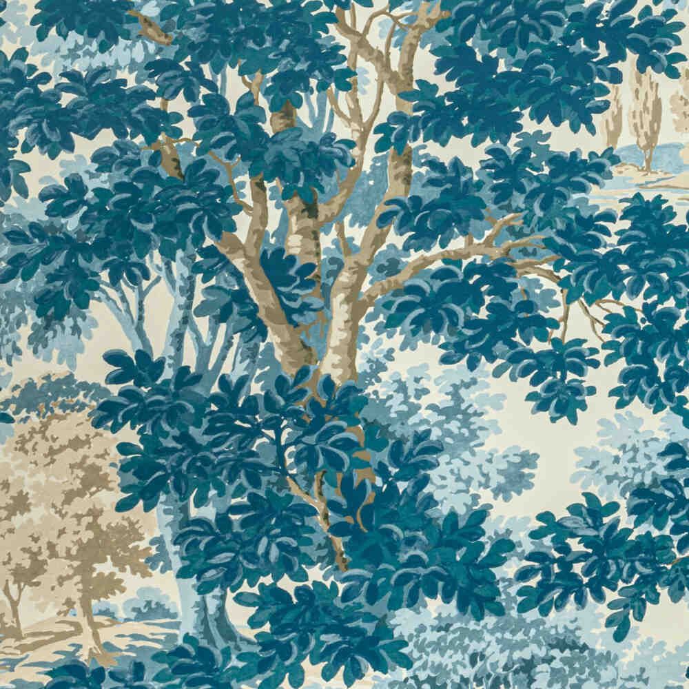 Lee Jofa Woodland Paper Blue 2022104-155 Bunny Williams Arcadia Wallpaper  Collection Wall Covering