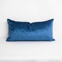 Buy Indoor Patio Lane Blue Velvet - 24x12 Throw Pillow