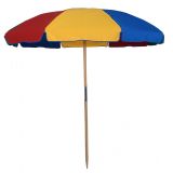 East Coast 7.5ft Octagon Wood Beach Umbrella with Fiberglass Ribs and Sunbrella Fabric