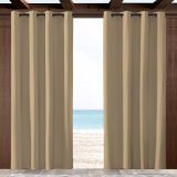 Sunbrella Canvas Heather Beige 5476-0000 Outdoor Curtain with Grommets