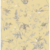 Cole And Son Hummingbirds Gold / Soft Grey F111/1001 Contemporary Fabrics Collection Drapery Fabric