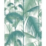 Cole And Son Palm Jungle Teal / Viridian on Chalk F111/2005L Contemporary Fabrics Collection Multipurpose Fabric