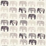Clarke and Clarke Elephants Natural Blighty Collection Multipurpose Fabric