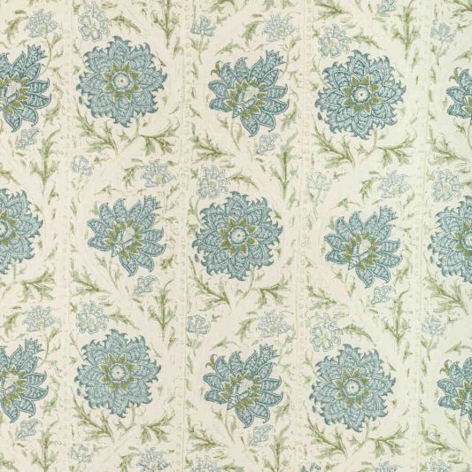 Lee Jofa Calico Vine Green Blue 2022102-530 Sarah Bartholomew Collection  Multipurpose Fabric