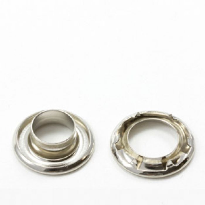 Self-Piercing Rolled Rim Grommet with Spur Washer #2 Brass Nickel ...
