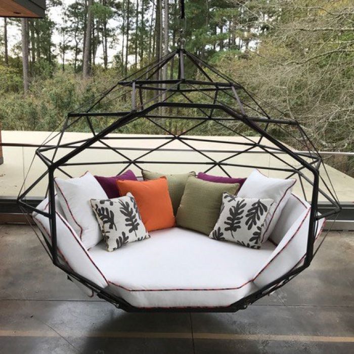 Kodama Zome Outdoor Swing Bed Lounge, Floating Outdoor Bed Swing