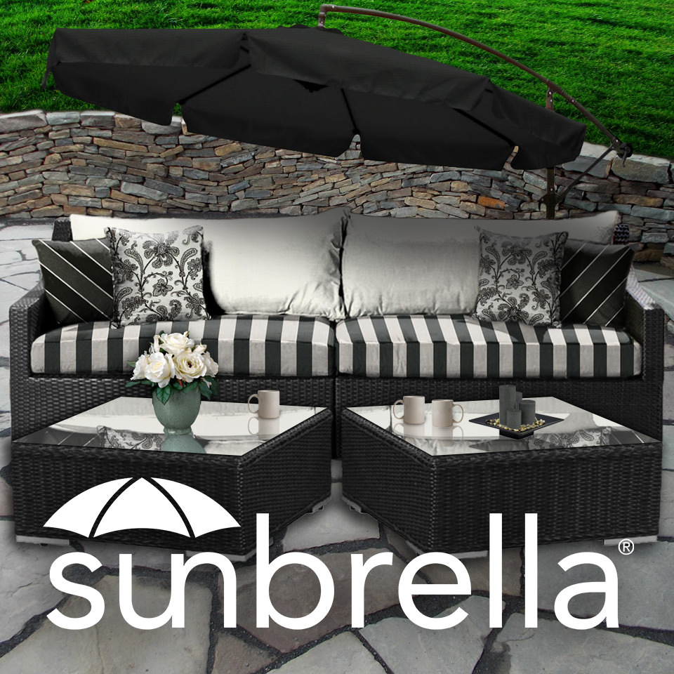 black and white sunbrella indoor-outdoor
