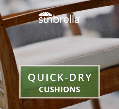 learn about sunbrella quick dry rain cushions